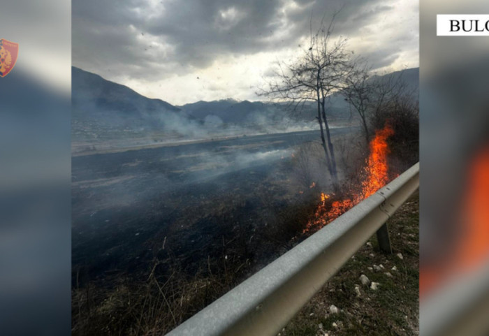 Ndezën zjarr në fshat, djegin bimësinë në një sipërfaqe toke