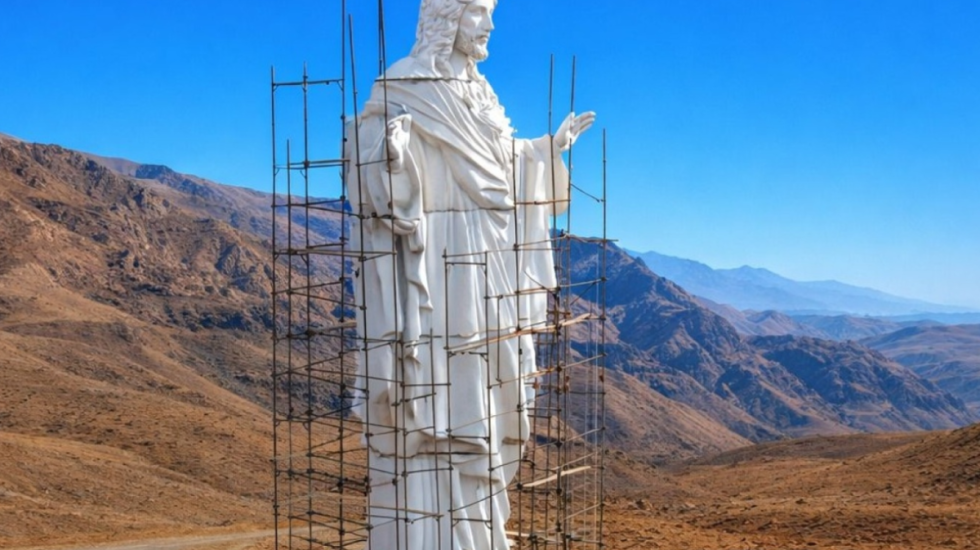 Statuja gjigante e Krishtit ngrihet në zonën që u bombardua nga Shteti Islamik