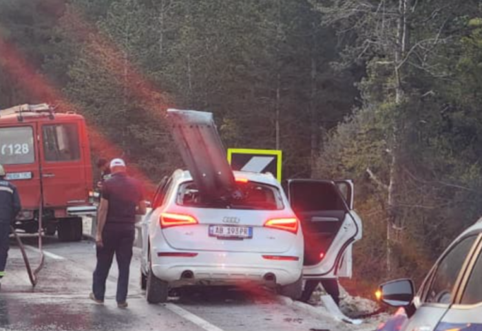 Barrierat e rrugës përfundojnë brenda në makinë, aksident i rëndë pranë tunelit të Llogarasë